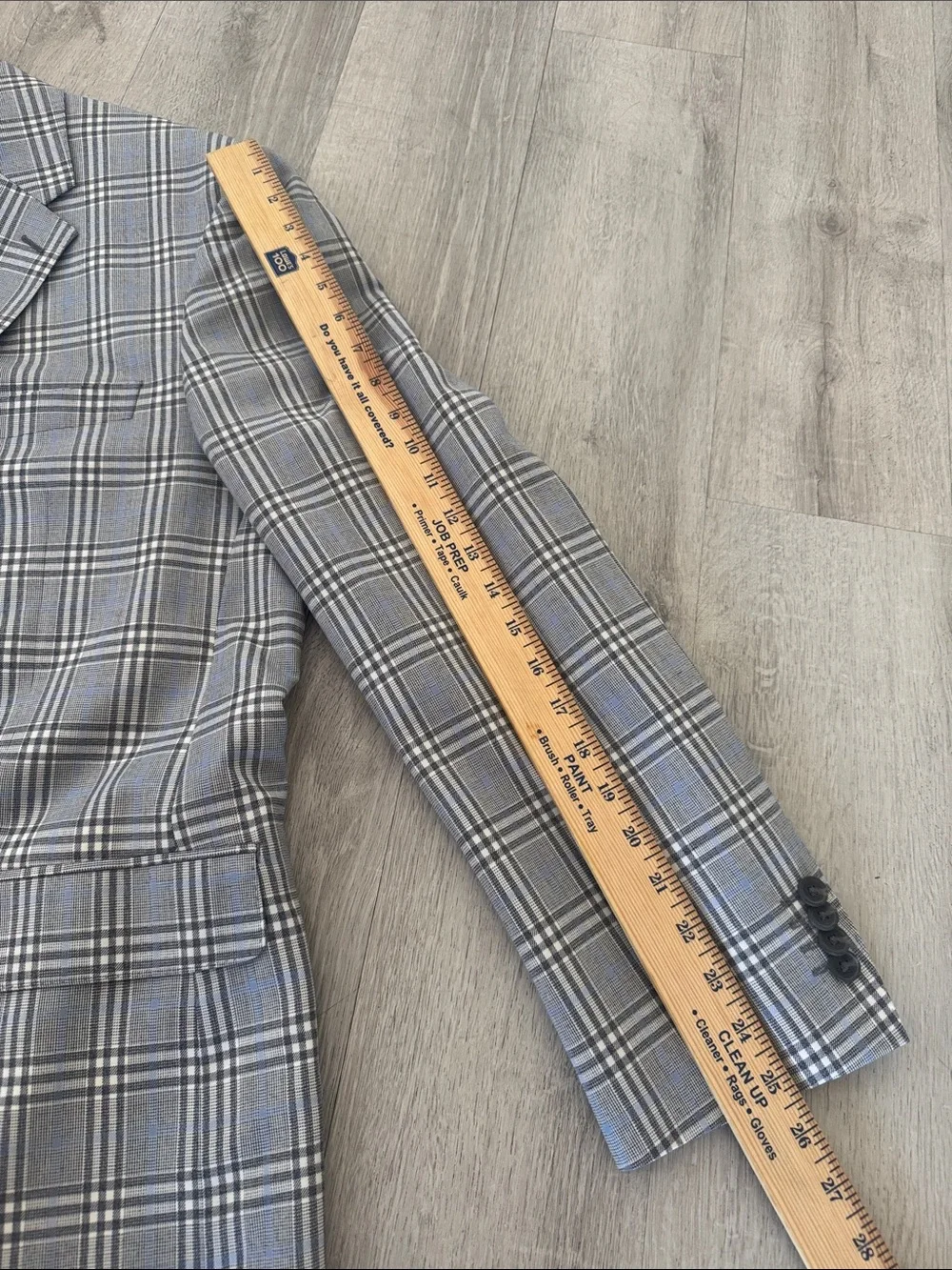 Roberto Rosso Plaid Blazer Mens 48 Regular Blue Wool Blend 2 Button